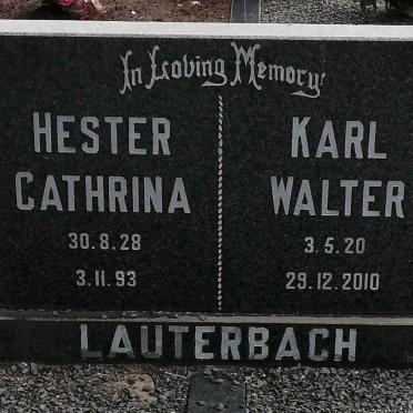 LAUTERBACH Karl Walter 1920-2010 &amp; Hester Cathrina 1928-1993