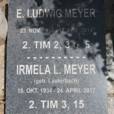 MEYER Ludwig E. 1934-2014 &amp; Irmela L. LAUTERBACH 1934-2017