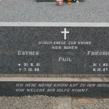PAUL Friedrich 1883-1967 &amp; Esther 1881-1966
