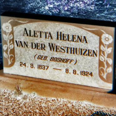 WESTHUIZEN Aletta Helena, van der 1837-1924