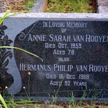 ROOYEN Hermanus Philip, van -1968 &amp; Annie Sarah -1959