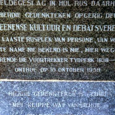 4. Gedenkteken vir die Heldegeslag - Die Voortrekker Tydperk 1838-1850 