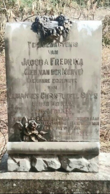 BUYS Jacoba Fredrika nee VAN DER MERWE 1869-1929