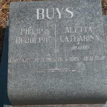 BUYS Philip Rudolph 1885-1955 & Aletta Catharina BENEKE 1885-1968