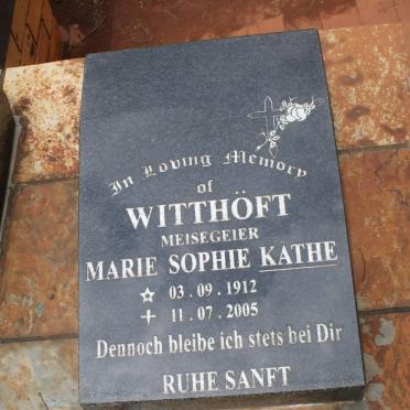 WITTHÖFT Marie Sophie Kathe nee MEISEGEIER 1912-2005