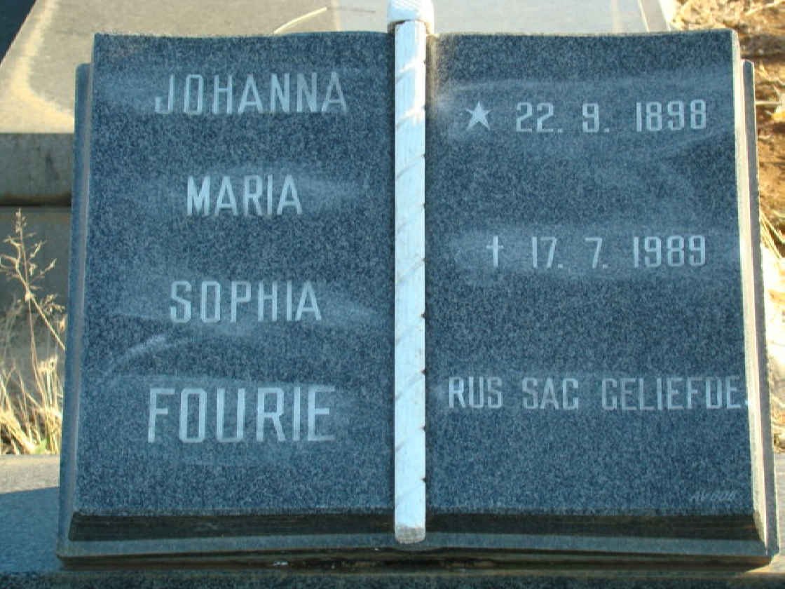 FOURIE Johanna Maria Sophia 1898-1989