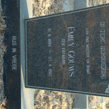 GOUWS Emily nee ERFMANN 1894-1982