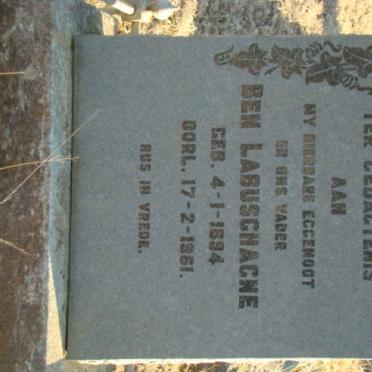 LABUSCHAGNE Ben 1894-1961
