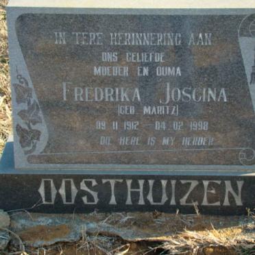 OOSTHUIZEN Fredrika Joscina nee MARITZ 1912-1998