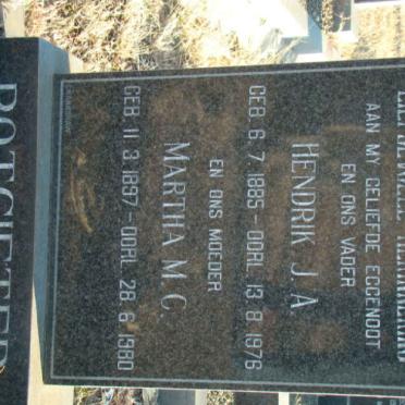 POTGIETER Hendrik J.A. 1885-1976 &amp; Martha M.C. 1897-1980