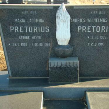 PRETORIUS Andries Wilhelmus Jacobus 1905-1980 &amp; Maria Jacomina MEYER 1908-1986