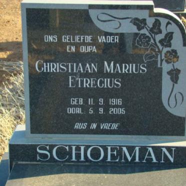 SCHOEMAN Christiaan Marius Etrecius 1916-2005