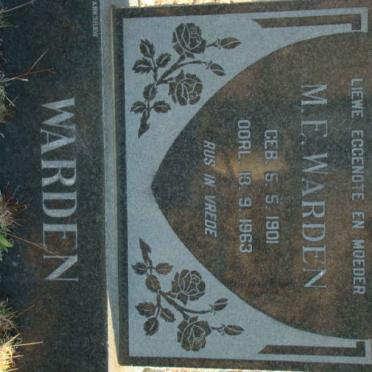 WARDEN M.E. 1901-1963