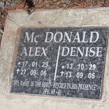 McDONALD Alex 1929-2006 &amp; Denis 1929-2006