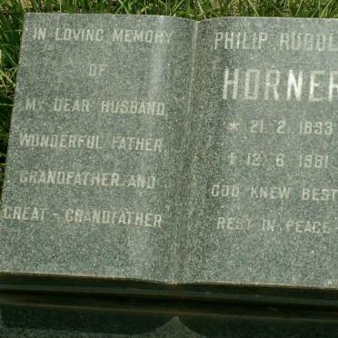 HORNER Philip Rudolph 1893-1981