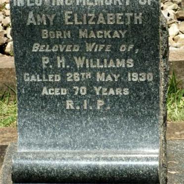 WILLIAMS  Amy Elizabeth nee MACKAY  -1930