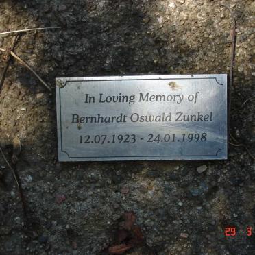 ZUNKEL Bernhardt Oswald 1923-1998