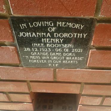 HENRY Johanna Dorothy nee BOOYSEN 1923-2021