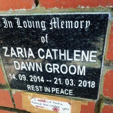 GROOM Zaria Cathlene Dawn 2014-2018