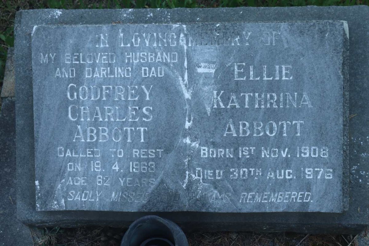 ABBOTT Godfrey Charles -1963 &amp; Ellie Kathrina 1908-1976