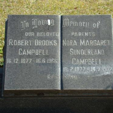 CAMPBELL Robert Brooks 1877-1966 &amp; Nora Margaret SUNDERLAND 1877-1972