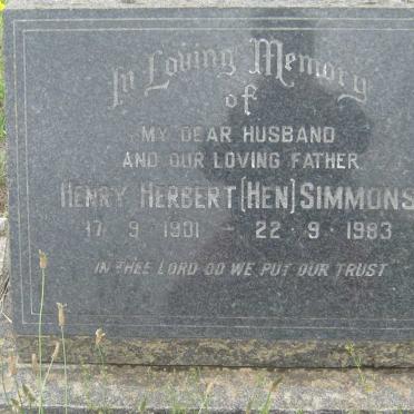 SIMMONS Henry Herbert 1901-1983