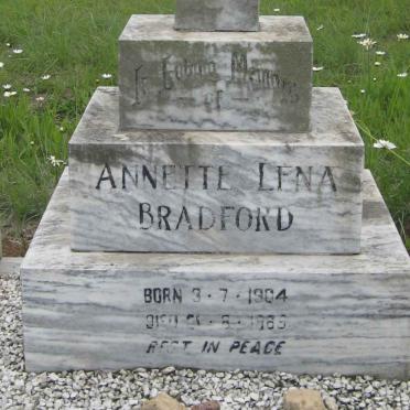 BRADFORD Annette Lena 1904-1965