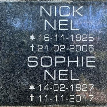 NEL Nick 1926-2006 &amp; Sophie 1927-2017