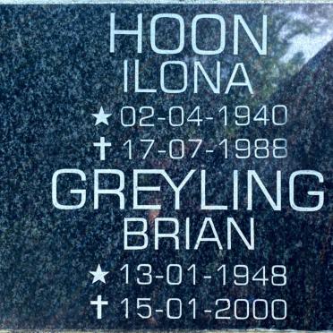 GREYLING Brian 1949-2000 :: HOON Ilona 1940-1988