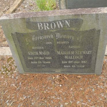 BROWN Malcolm Stewart Malloch -1957 &amp; Edith Maud -1956