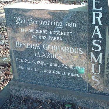 ERASMUS Hendrik Gerhardus Elardus 1903-1978