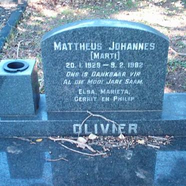 OLIVIER Mattheus Johannes 1928-1982