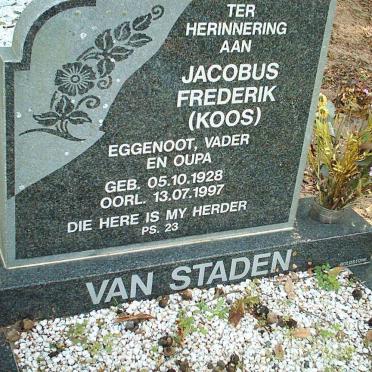 STADEN Jacobus Frederik, van 1928-1997