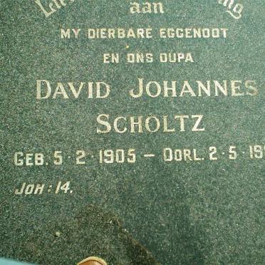 SCHOLTZ David Johannes 1905-1988