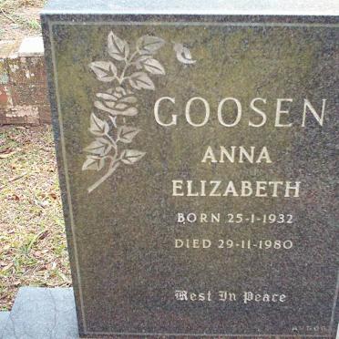 GOOSEN Anna Elizabeth 1932-1980