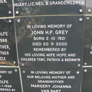 GREY John H.P. 1921-2000