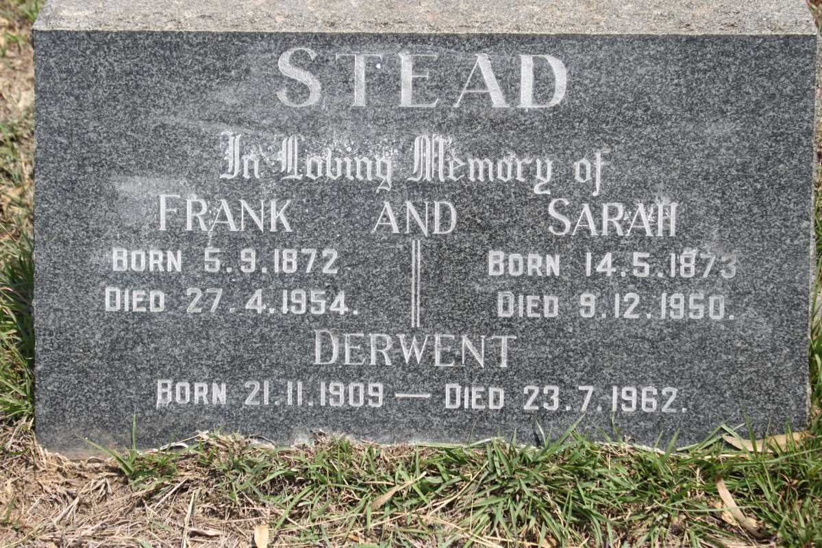 STEAD Frank 1872-1954 &amp; Sarah 1873-1950 :: STEAD Derwent 1909-1962