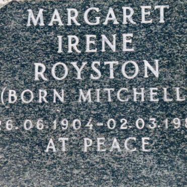 ROYSTON Margaret Irene 1904-1981