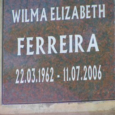 FERREIRA Wilma Elizabeth 1962-2006