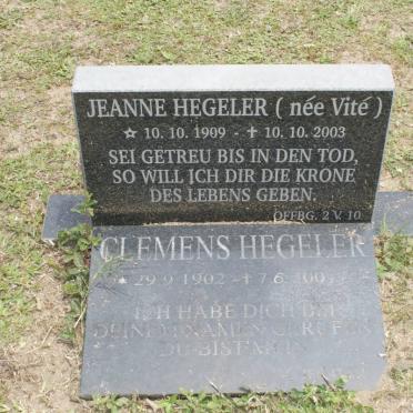 HEGELER Clemens 1902-2001 &amp; Jeanne Vité 1909-2003