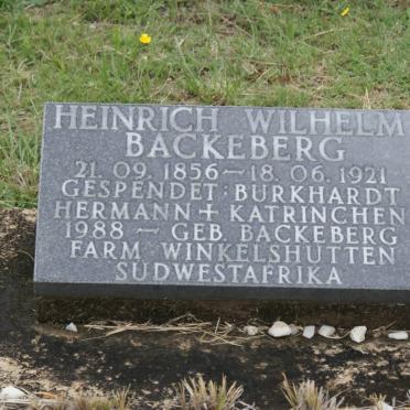 BACKEBERG Heinrich Wilhelm 1856-1921