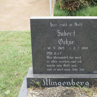 KLINGENBERG Hubert Oskar 1925-1999