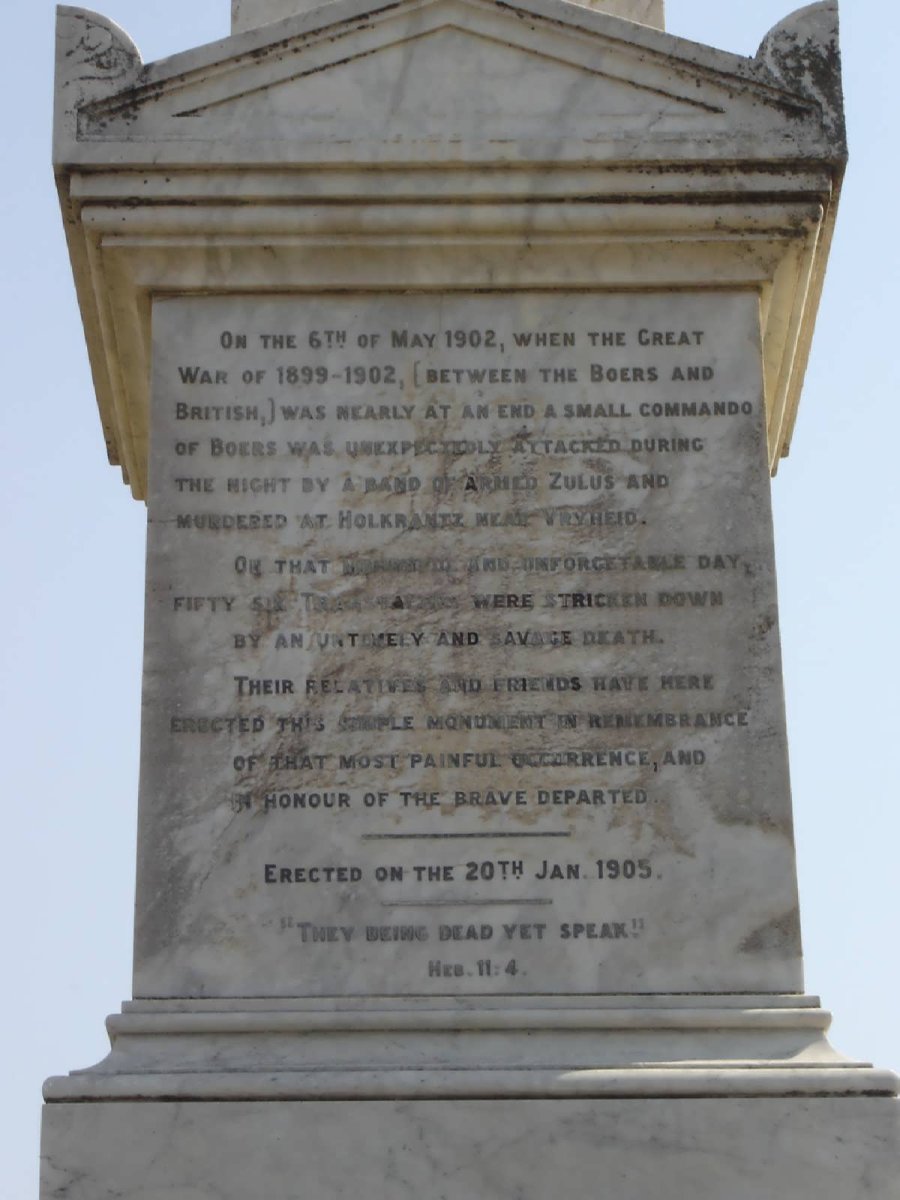 04. Memorial 6 May1902 - Holkrantz, Vryheid