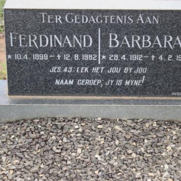 ? Ferdinand 1899-1982 &amp; Barbara 1912-1988