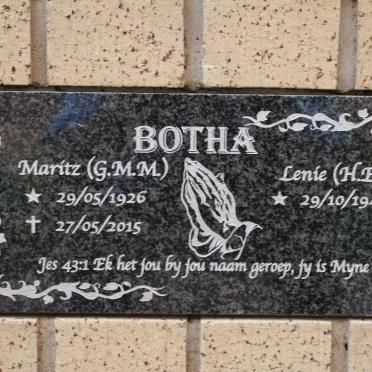 BOTHA G.M.M. 1926-2015 :: BOTHA H.E. 1940-