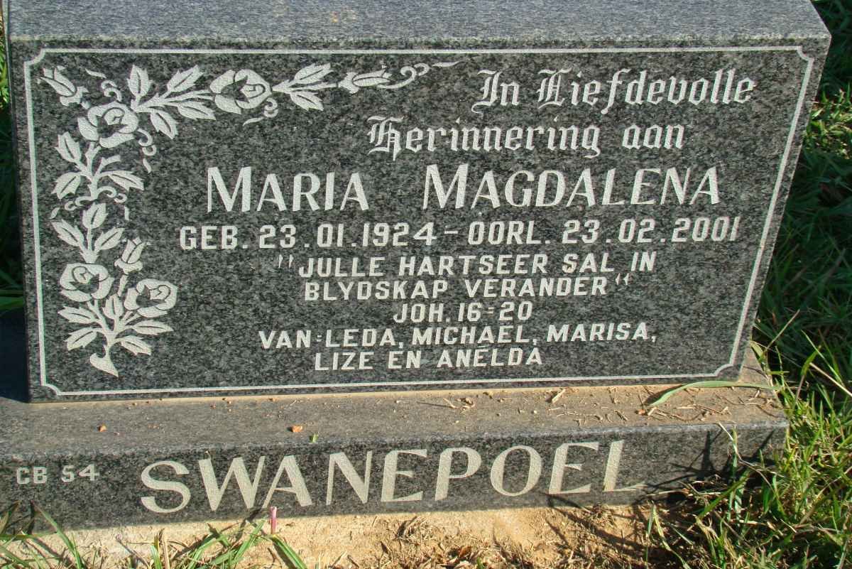 SWANEPOEL Maria Magdalena 1924-2001