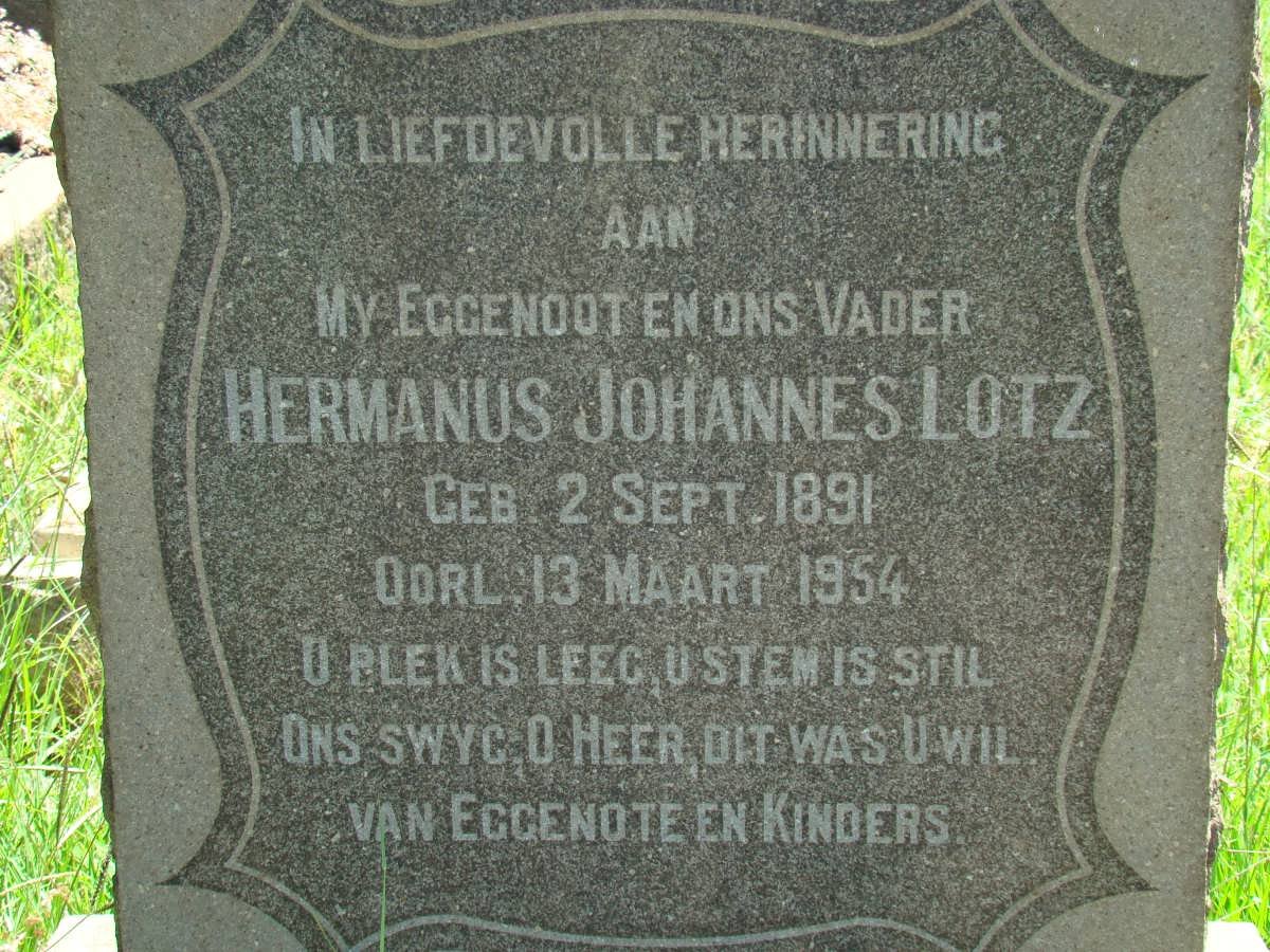 LÖTZ Hermanus Johannes 1891-1954