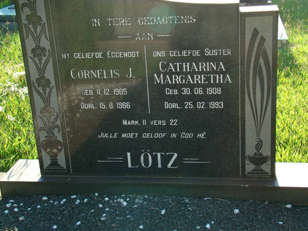 LÖTZ Cornelis J. 1905-1966 &amp; Catharina Margaretha 1908-1993