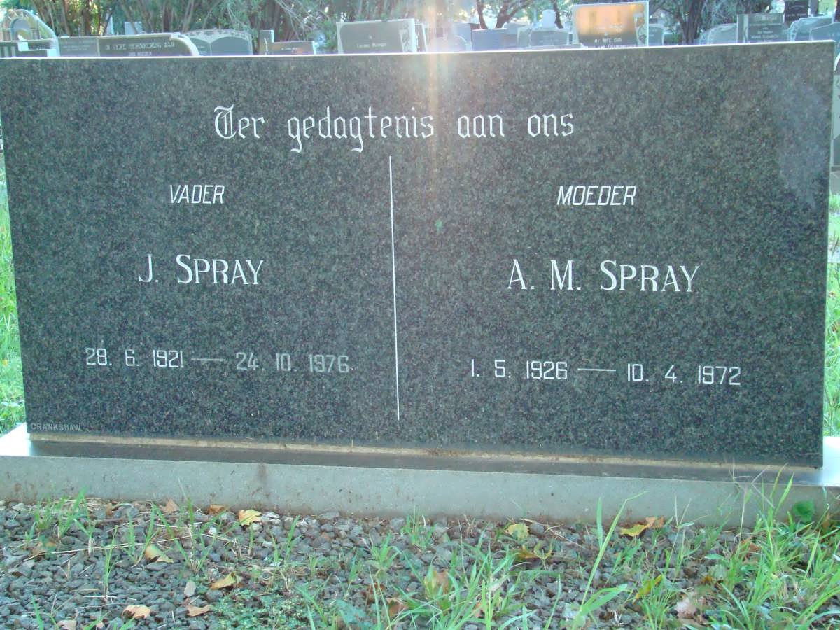 SPRAY J. 1921-1976 &amp; A.M. 1926-1972