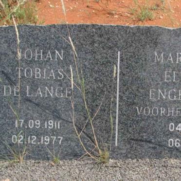 LANGE Johan Tobias, de 1911-1977 &amp; Margaretha Elizabeth ENGELBRECHT voorheen DE LANGE 1925-1993